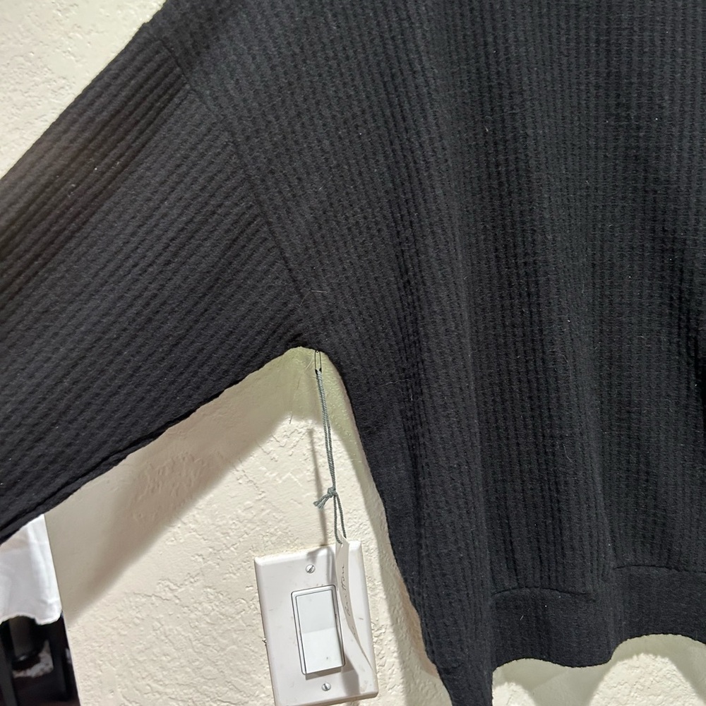 NWT NINE‎ BRITTON black waffle drop shoulder size large top - Picture 6 of 6